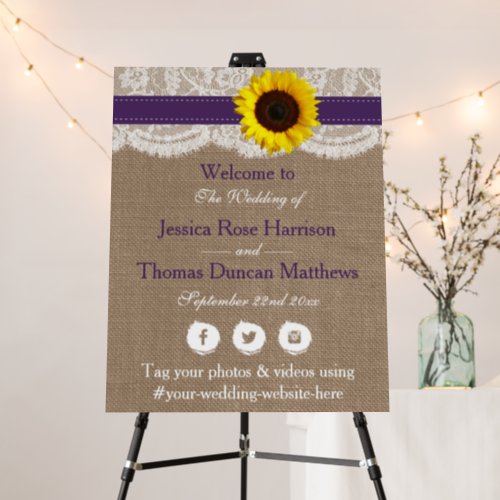 The Rustic Sunflower Wedding Collection _ Purple Foam Board