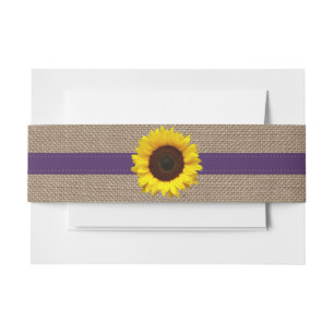 The Rustic Sunflower Wedding Collection - Purple Invitation Belly Band