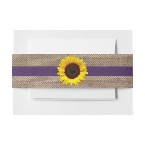 The Rustic Sunflower Wedding Collection _ Purple Invitation Belly Band