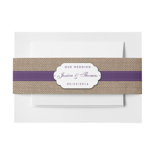 The Rustic Sunflower Wedding Collection _ Purple Invitation Belly Band