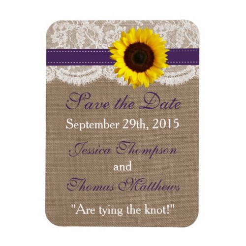 The Rustic Sunflower Wedding Collection _ Purple Magnet