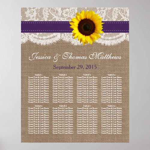 The Rustic Sunflower Wedding Collection _ Purple Poster