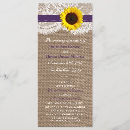 The Rustic Sunflower Wedding Collection _ Purple Program
