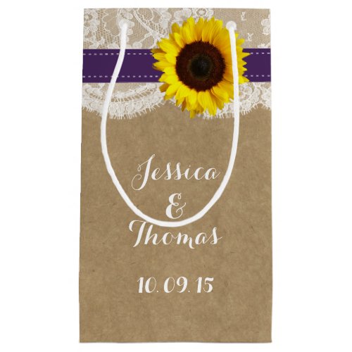 The Rustic Sunflower Wedding Collection _ Purple Small Gift Bag