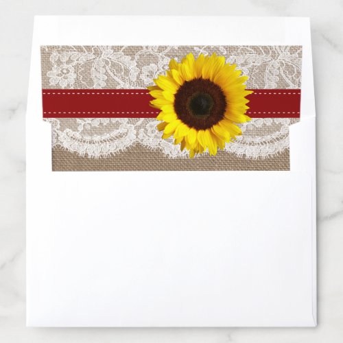 The Rustic Sunflower Wedding Collection _ Red Envelope Liner