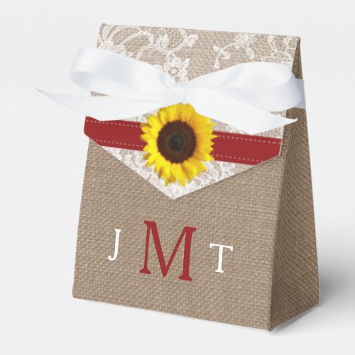 The Rustic Sunflower Wedding Collection _ Red Favor Boxes