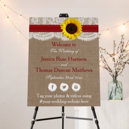 The Rustic Sunflower Wedding Collection _ Red Foam Board