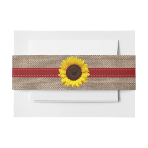 The Rustic Sunflower Wedding Collection _ Red Invitation Belly Band