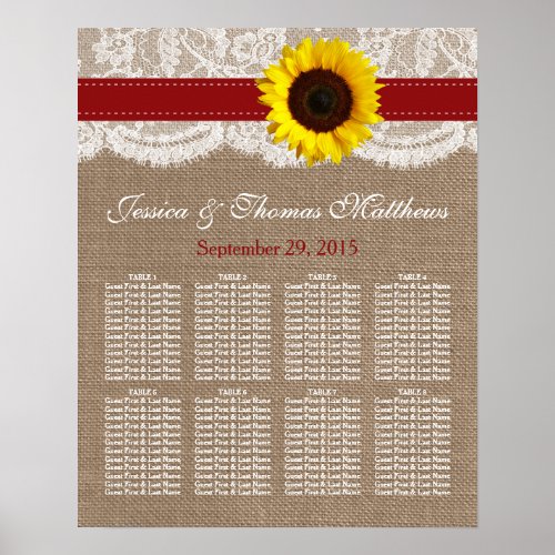 The Rustic Sunflower Wedding Collection _ Red Poster