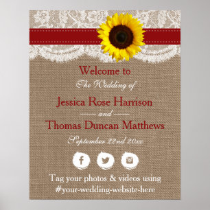 The Rustic Sunflower Wedding Collection - Red Poster