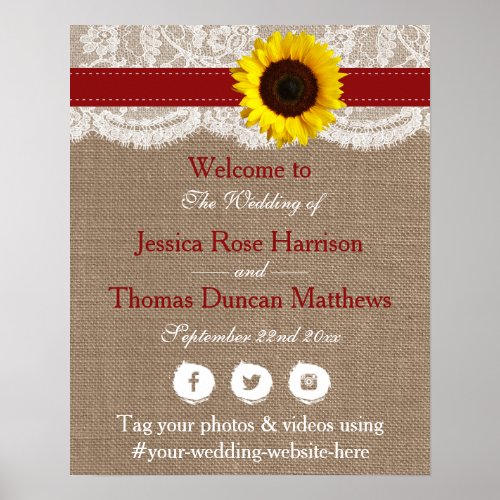 The Rustic Sunflower Wedding Collection _ Red Poster