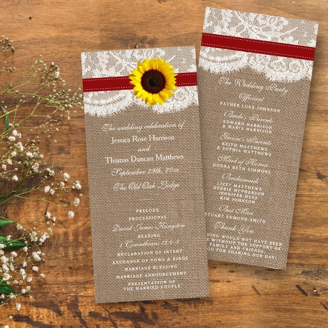 The Rustic Sunflower Wedding Collection - Red Program (Creator Uploaded)