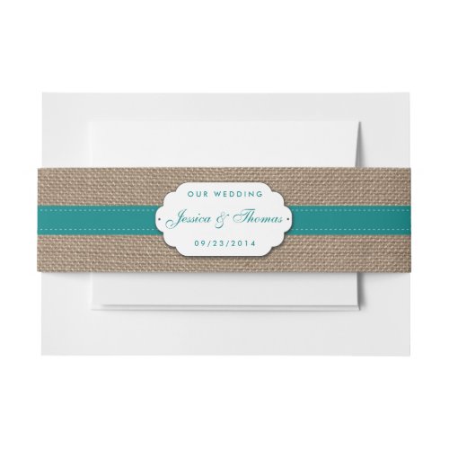 The Rustic Sunflower Wedding Collection _ Teal Invitation Belly Band