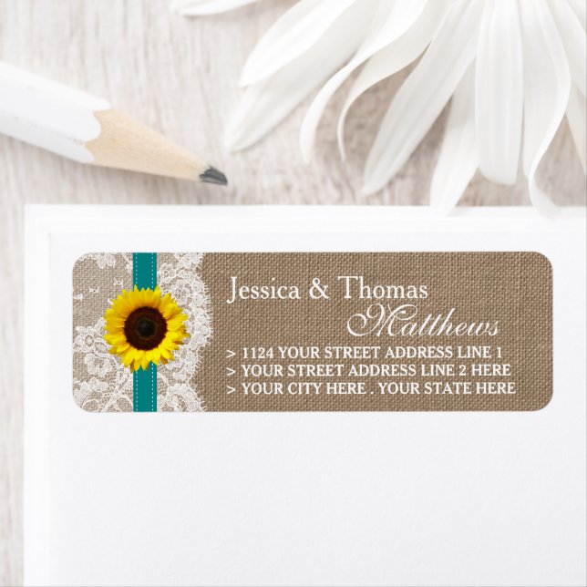 The Rustic Sunflower Wedding Collection - Teal Label (Insitu)