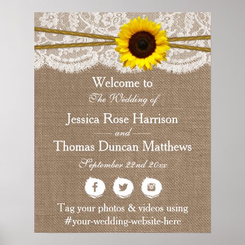 The Rustic Sunflower Wedding Collection Welcome Poster