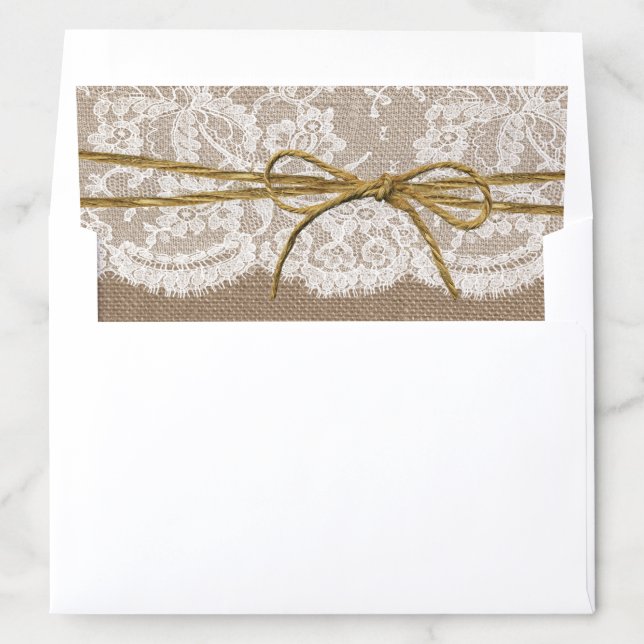 The Rustic Twine Bow Wedding Collection Envelope Liner (In Envelope)