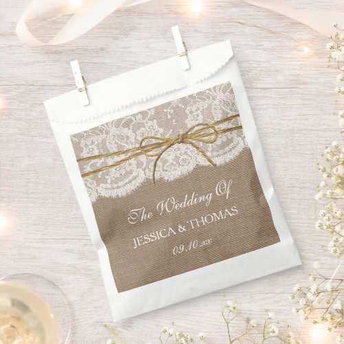 The Rustic Twine Bow Wedding Collection Favor Bag