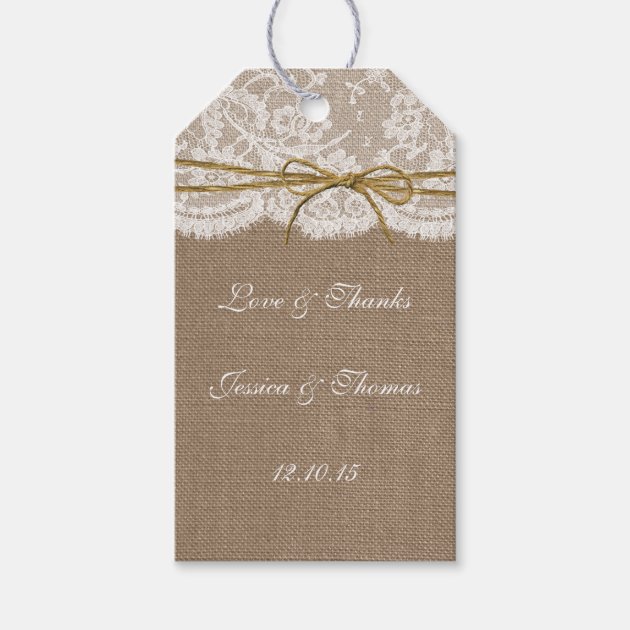 The Rustic Twine Bow Wedding Collection Gift Tags