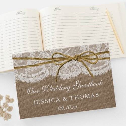 The Rustic Twine Bow Wedding Collection Guest Book