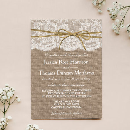 The Rustic Twine Bow Wedding Collection Invitation