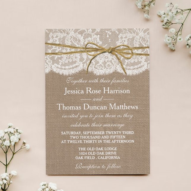 The Rustic Twine Bow Wedding Collection Invitation (Creator Uploaded)