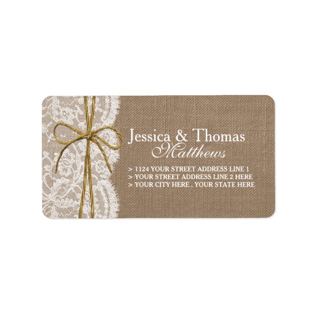 The Rustic Twine Bow Wedding Collection Label