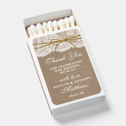 The Rustic Twine Bow Wedding Collection Matchboxes
