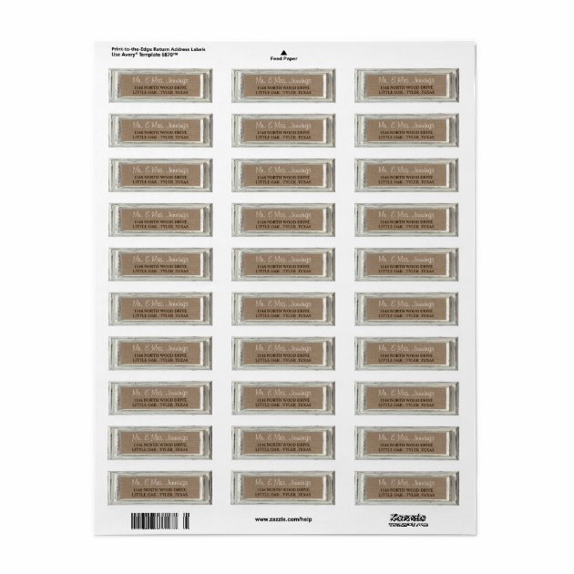 The Rustic White Frame & Burlap Wedding Collection Label
