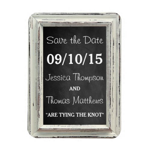 The Rustic White Frame  Burlap Wedding Collection Magnet