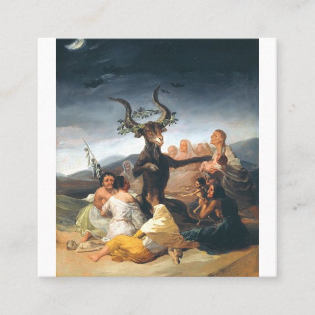 The Sabbath Of Witches Francisco Goya Square Business Card (Front)