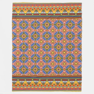 The Sacred Geometry: Egyptian Lotus Fields  Fleece Blanket