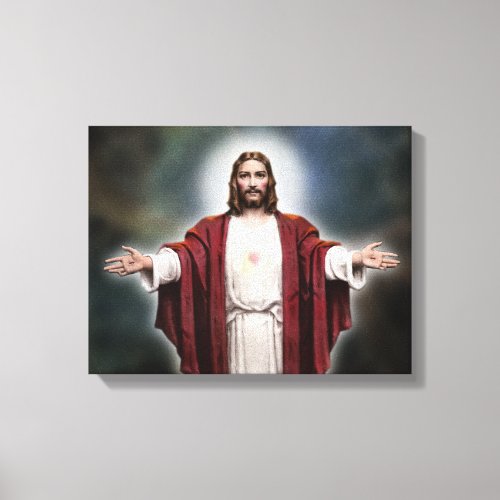 The Sacred Heart of Jesus Devotional Image Canvas Print