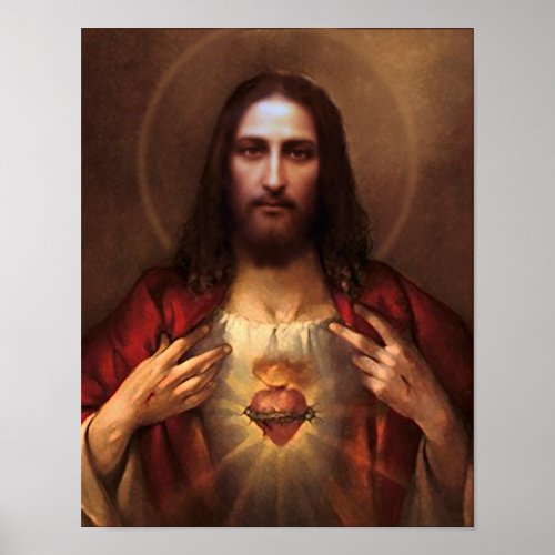 The Sacred Heart of Jesus Devotional Image Poster
