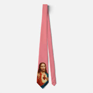 The Sacred Heart Of Jesus Fine Art Portrait Neck Tie