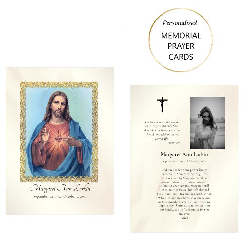 The Sacred Heart of Jesus Funeral Prayer Card     
