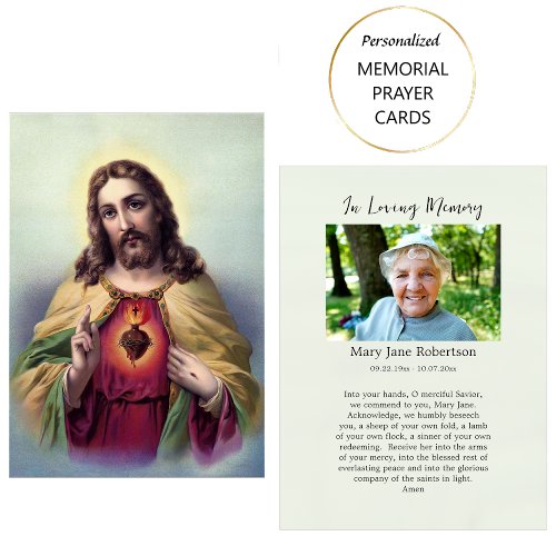 The Sacred Heart of Jesus Funeral Prayer Card     