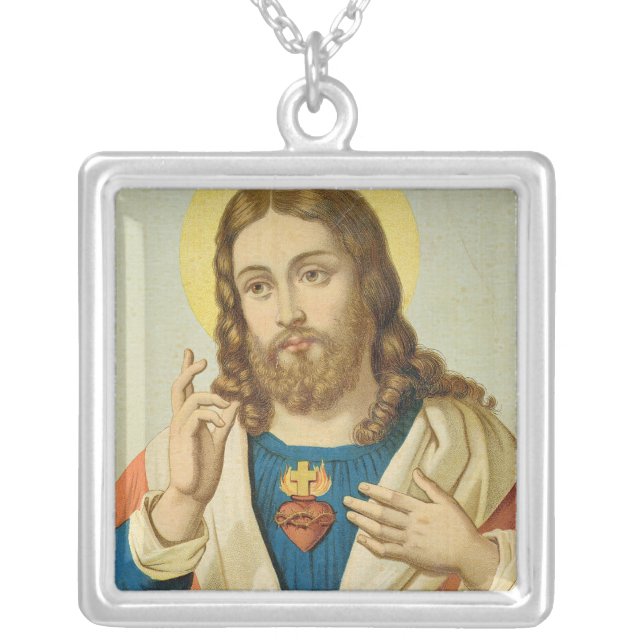 The Sacred Heart Silver Plated Necklace (Front)