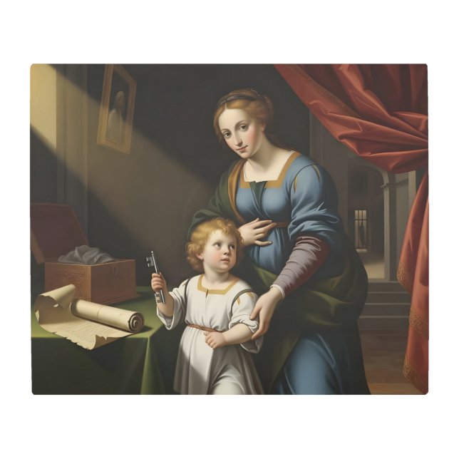  The Sacred Key's Secret: Renaissance Madonna & Ch Metal Print (Front)