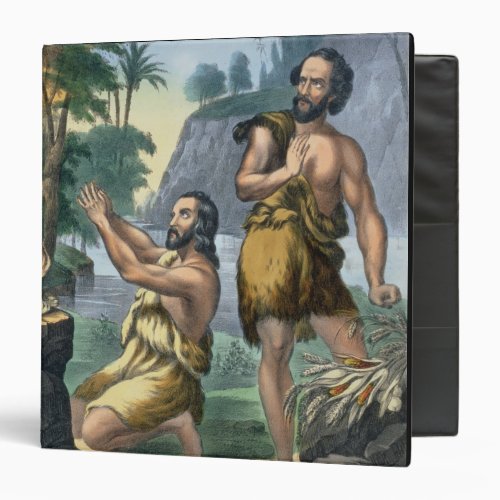 The Sacrifice of Cain and Abel from a bible print Binder