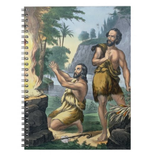 The Sacrifice of Cain and Abel from a bible print Notebook