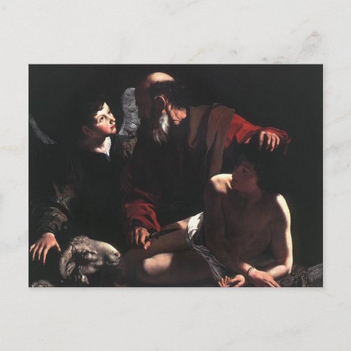 The Sacrifice of Isaac by Caravaggio Postcard
