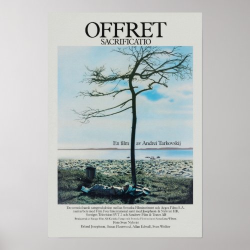 The Sacrifice Offret  Vintage Swedish Film Poster