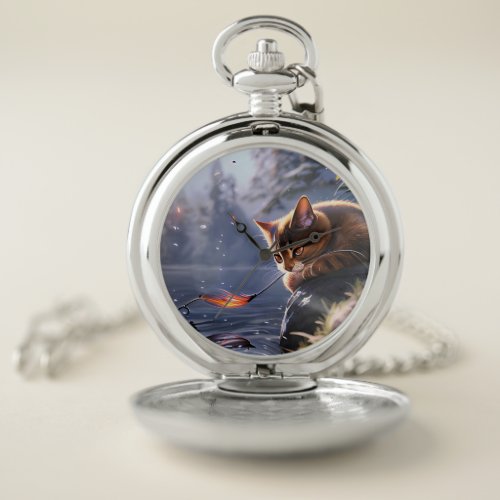 The Sad and Cute German Rex Kitten Pocket Watch