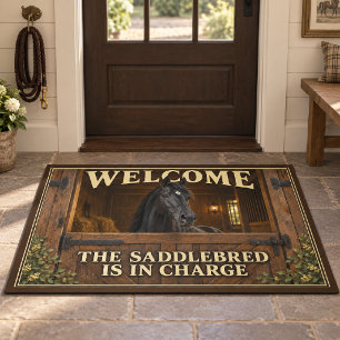 The Saddlebred Is in Charge Stable Welcome Doormat