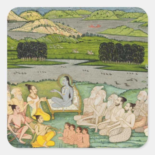 The sage Shuku Deva addressing King Parikshit & a Square Sticker (Front)