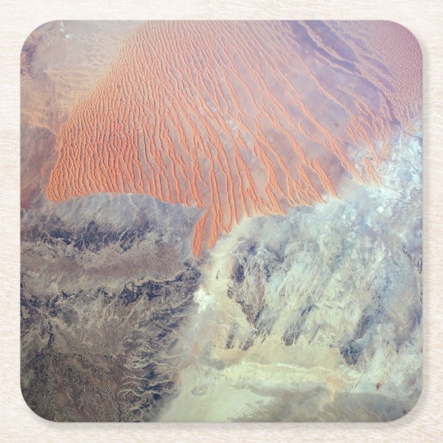 The Sahara Desert In Algeria, North Africa. Square Paper Coaster (Front)