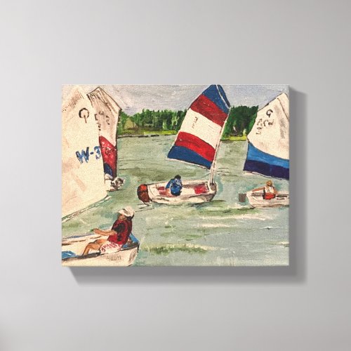 The Sailing Lesson in acrylic Canvas Print