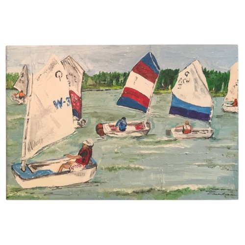 The Sailing Lesson painting by Therese Kramer Metal Print