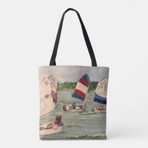 The Sailing Lesson  painting by Willowcatdesigns Tote Bag