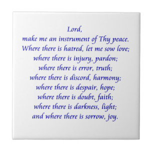 The Saint Francis Prayer Ceramic Tile